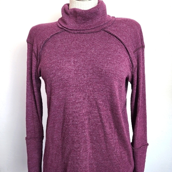Free People Tops - We The Free People | Split Back Turtleneck Tunic Plum Color Size XS